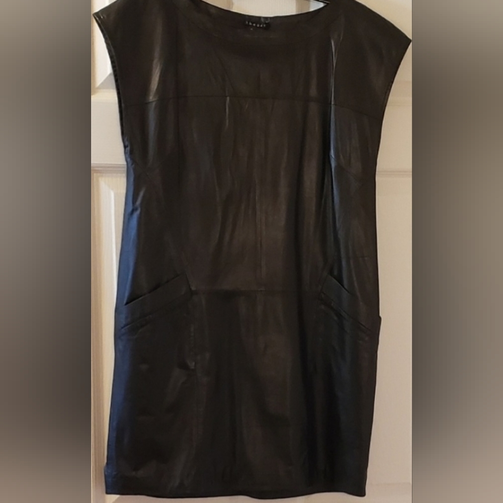 Theory Leather Shift Tunic Dress NWT